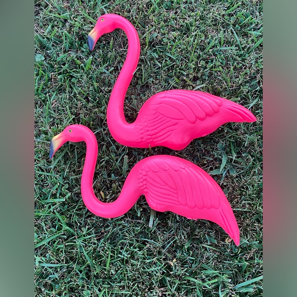 Union Products Don Featherstone Vintage Pink Flamingos Blow Molds 1987 No Legs